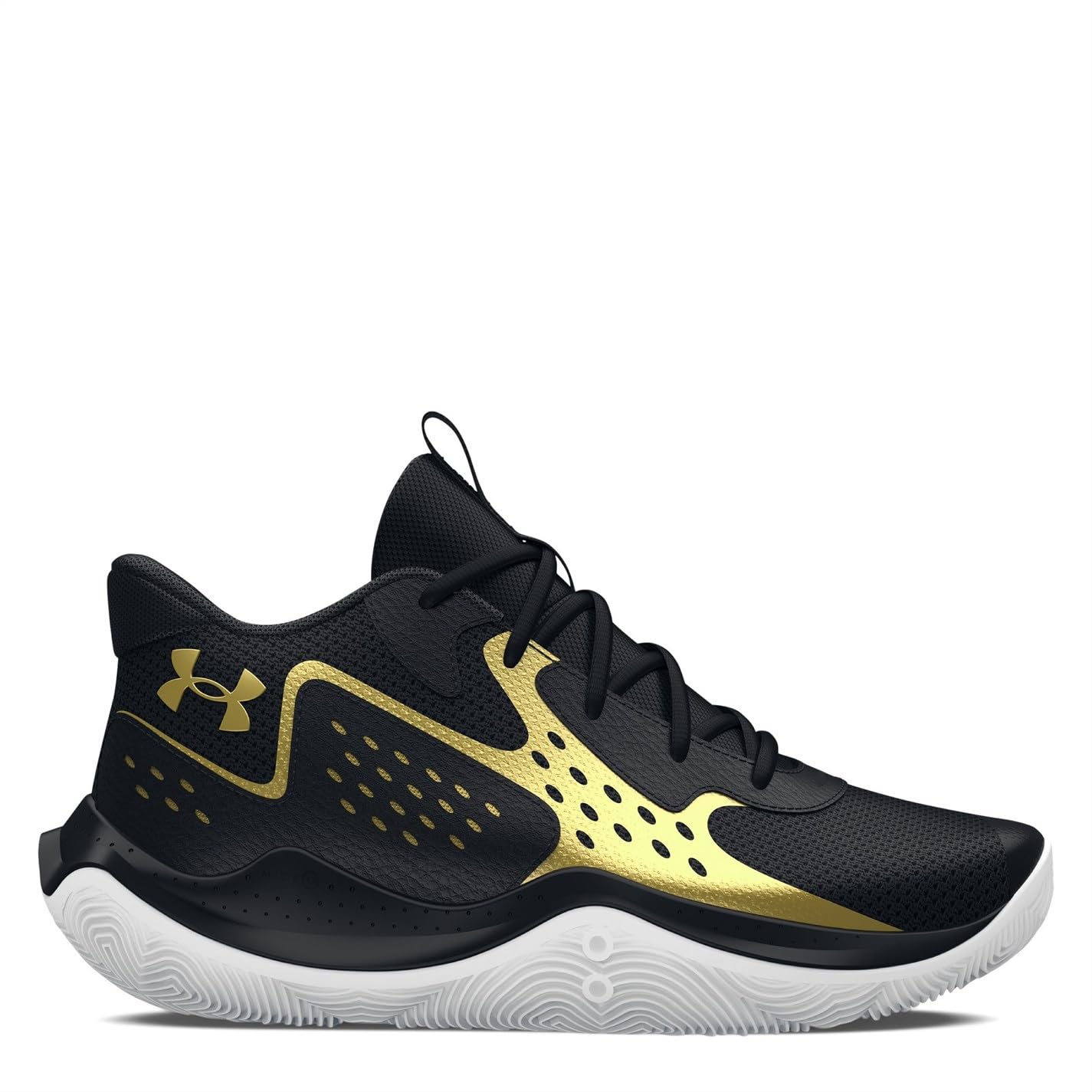 Under Armour Unisex Grade School Jet '23, (002) Black/Black/Metallic Gold, 7, US 2