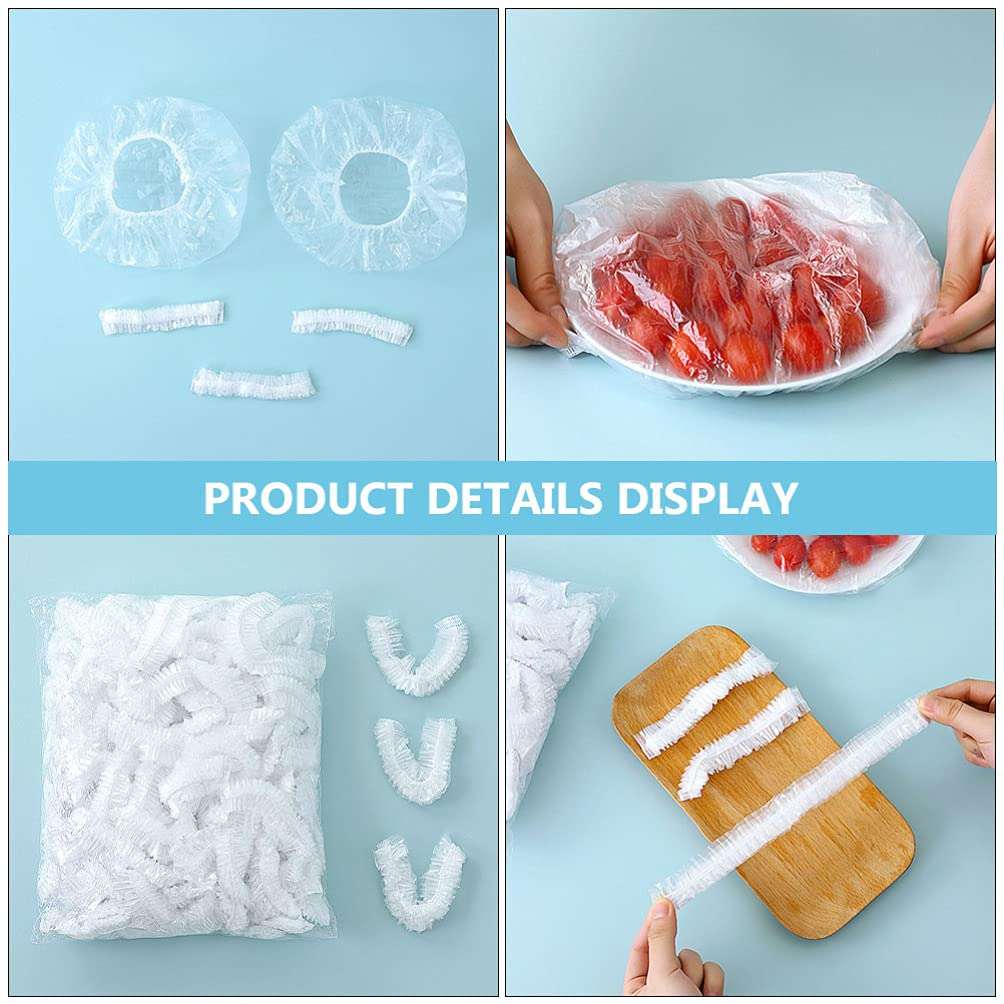 UPKOCH 200pcs Reusable Elastic Stretch Bowl Covers with Stretch Food Storage Covers Elastic Dish Plate Wrap Bowl Covers for Leftover and Meal Prep 6