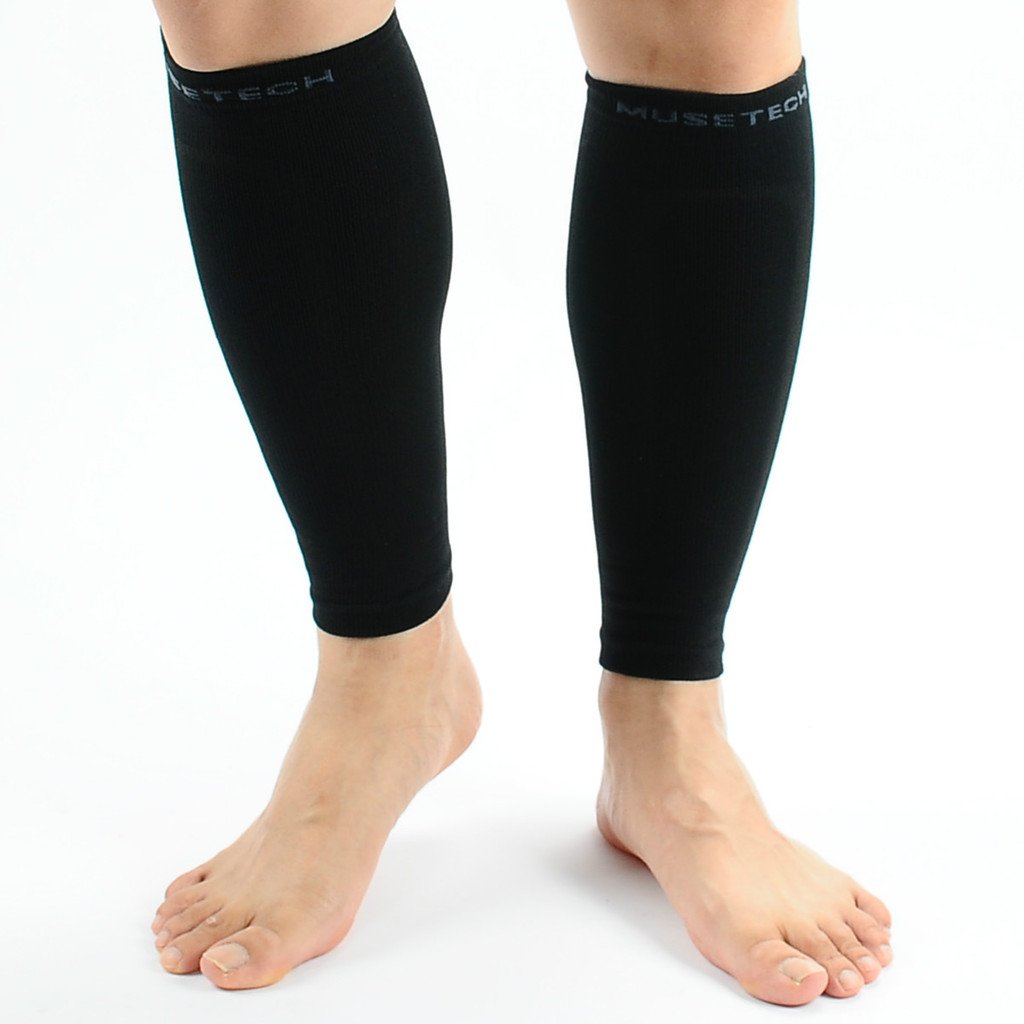 MUSETECH Calf Compression Sleeves (Pair) L/XL Black… 3