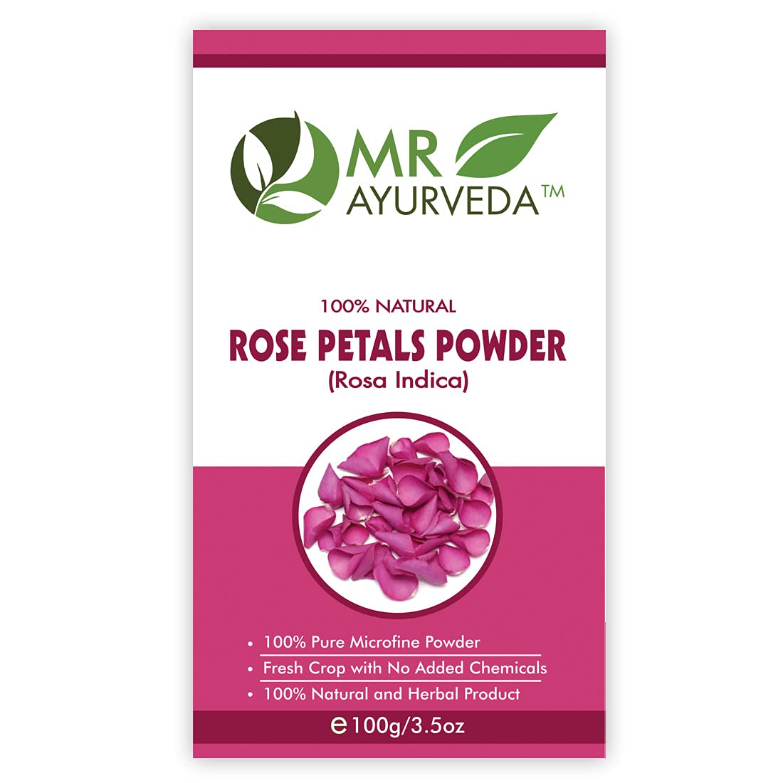 MR Ayurveda Activated Charcoal Powder, Rose Petals Powder & Tulsi Powder - Set of 3 (100 Grams Each) 4