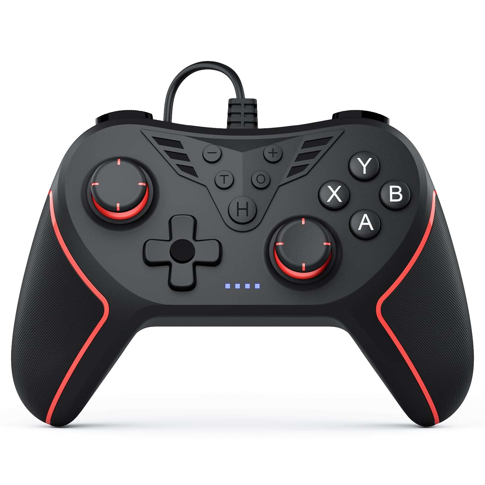 RivalPlay PC Controller with 2-Button Mapping, Wired Controller Compatible for Win(7/8/10/11) Joystick with Adjustable Vibration and 3 Turbo Speeds Plug-and-Play Black 1