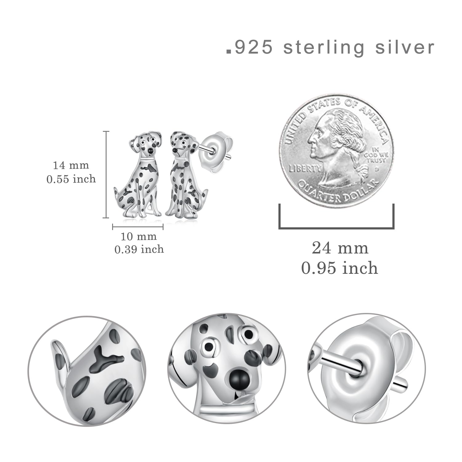 SVODEA Dalmatian Gifts 925 Sterling Silver Dalmatian Jewelry Cute Animal Dog Jewelry Gifts for Women Dog Lover 5