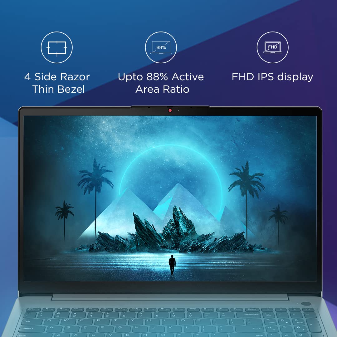 Lenovo IdeaPad Slim 3 Intel Core i5 12th Gen 15.6" (39.62cm) FHD Thin & Light Laptop & 130 Wireless Compact Mouse, 1K DPI Optical Sensor, 2.4GHz Wireless NanoUSB, 10m Range, 3button 4