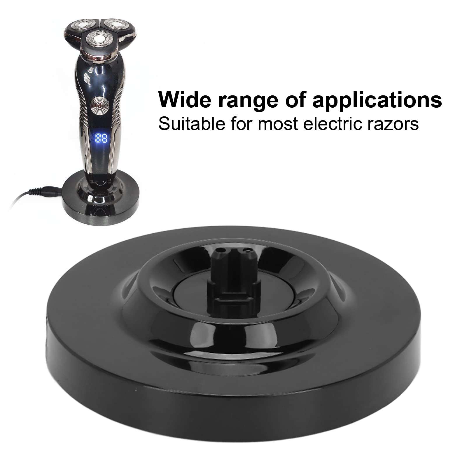 Universal Electric Shaver Charging Stand Round Shape Mens Electric Shaving Charging Base Beard Trimmer Power Supply Charging Dock Black 5