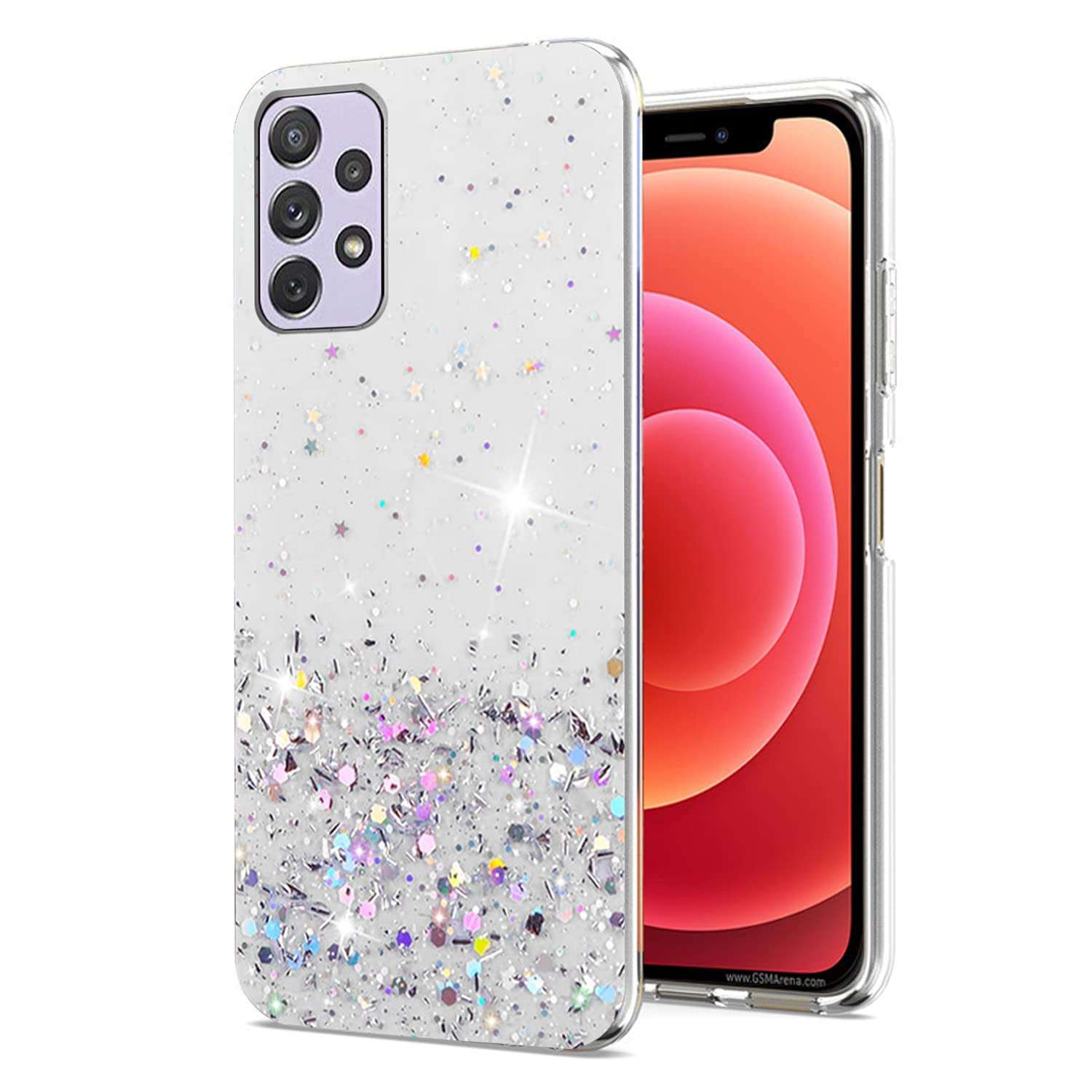 Phone Case for Samsung A13 Case Glitter Black, Samsung Galaxy A13 Case Clear Silicone Anti-Scratch Bling Bling Cover (Samsung A13 4g, Clear) 1