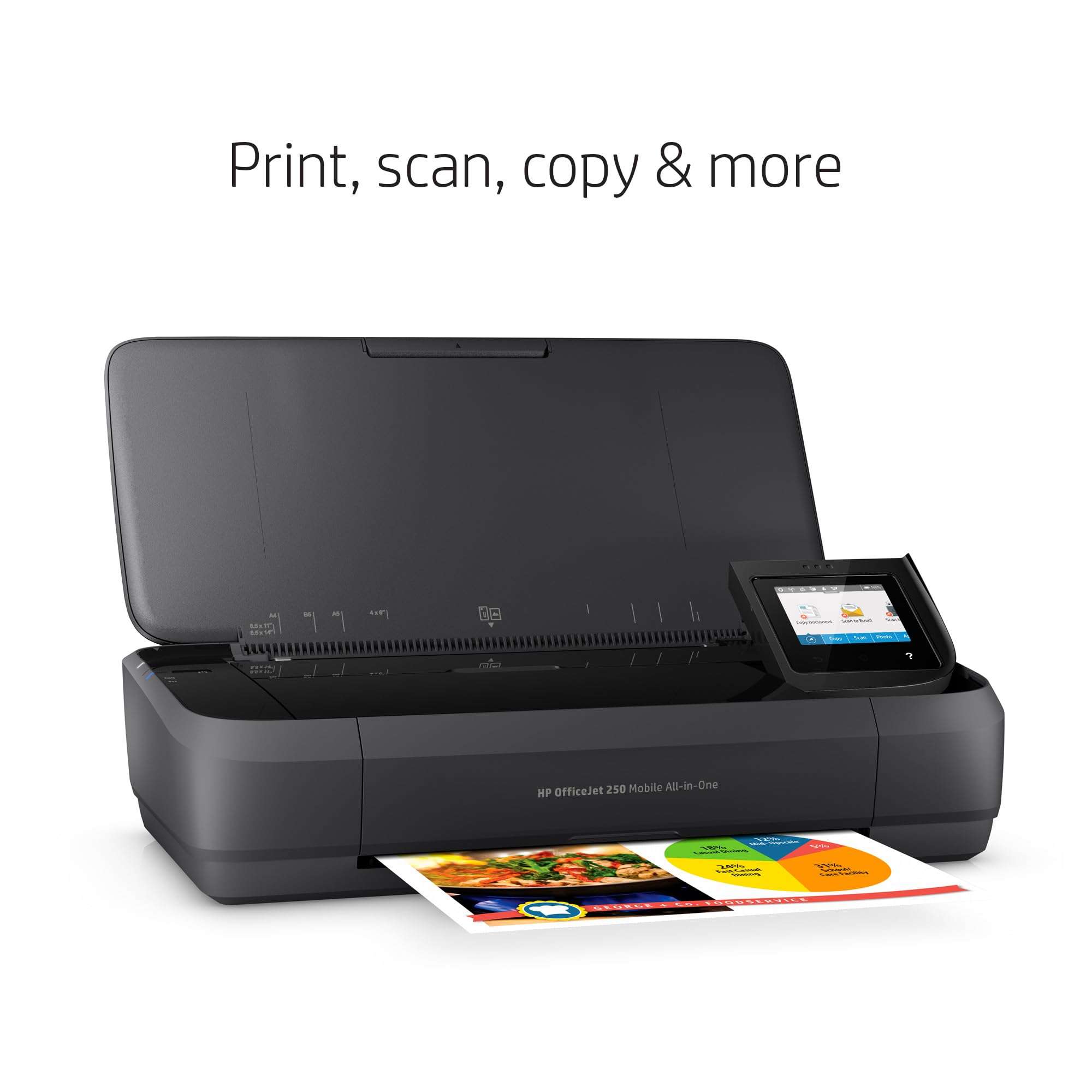 HP OfficeJet 250 Wireless Mobile Printer, Scanner, Copier - Black, Battery included (CZ992A) 6