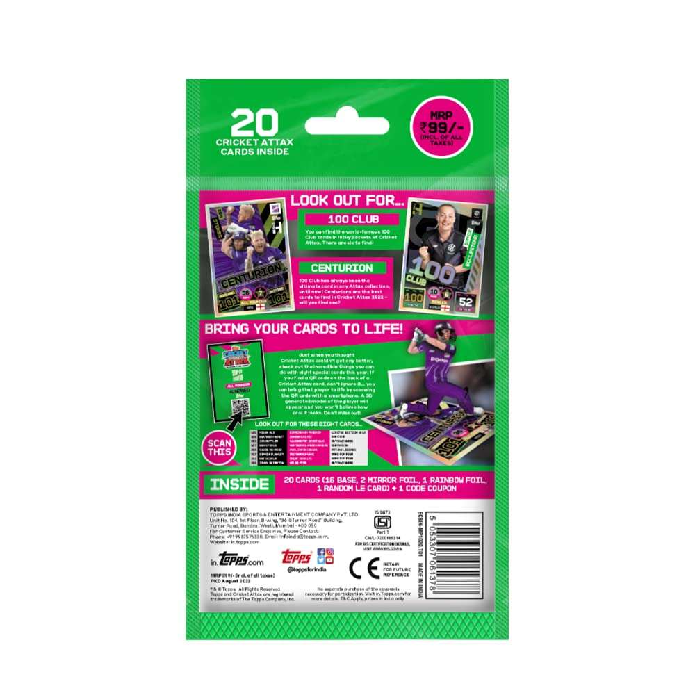 Topps Cricket Attax 2022 - Trading and collectable top Card Games for Families - Multipack (Pack of 4) 3