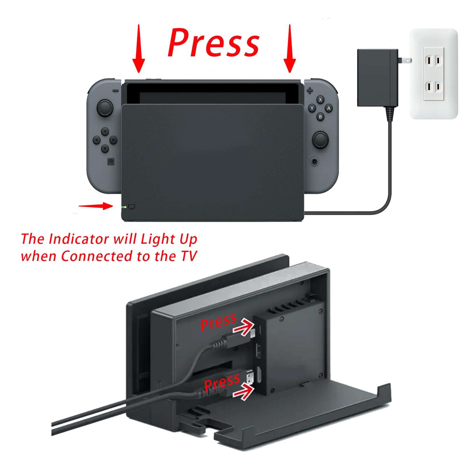 Dock Station for Nintendo Switch,3-1 Switch Docking Station for TV with HDMI Cable and AC Adapter, Replacement Charging Dock Set for Switch Console 4