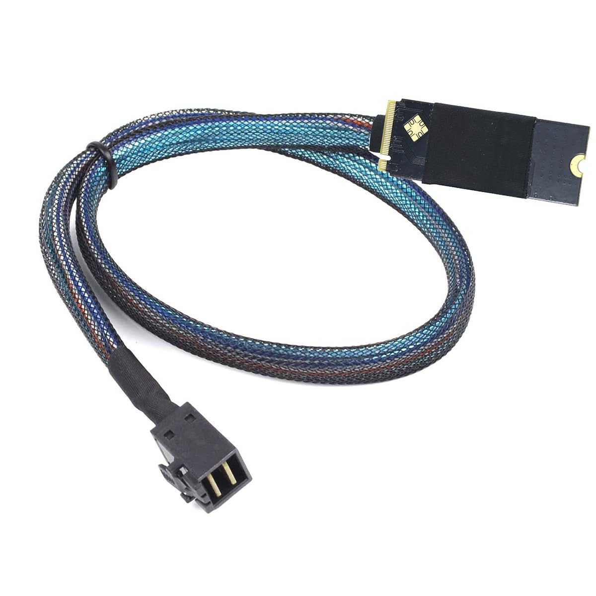 AoQhir M.2 (M-Key) to SAS SFF-8643 HD Cable,High-Speed Plug and Play Server Data Cable Compatible with RAID Controller, U.2 NVMe SSD, Storage Expansion (0.5M/19.68in) 1