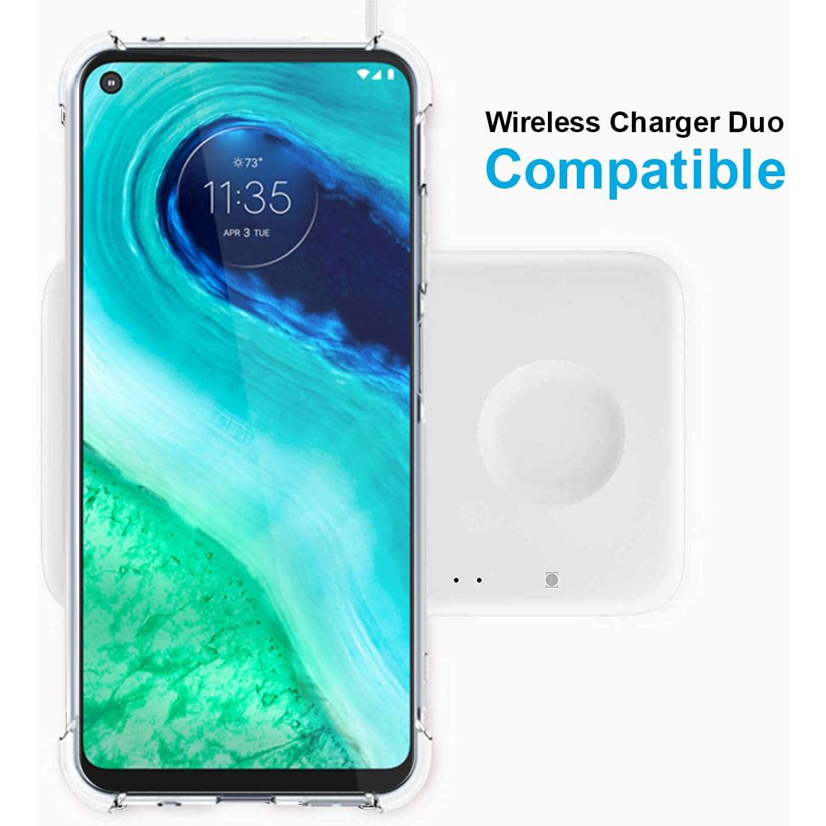 zaztify Phone Case for Motorola Moto G Fast, Pastel Green White Funny Trippy Dripping Smile Melted Hippie Smiling Skull Ghost Face Cute Shockproof Protective Soft Clear Cover Shell 5