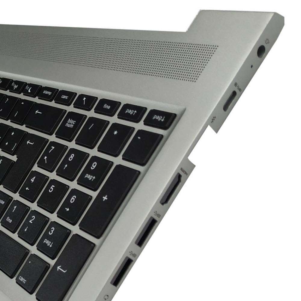 HYtdEGV UK Spanish Italian Keyboard Compatible with ProBook 15 450 G6 455 G6 455R G6 450 G7 455 G7 455R G7 with Palmrest Upper Cover(UK NO Backlit) 5