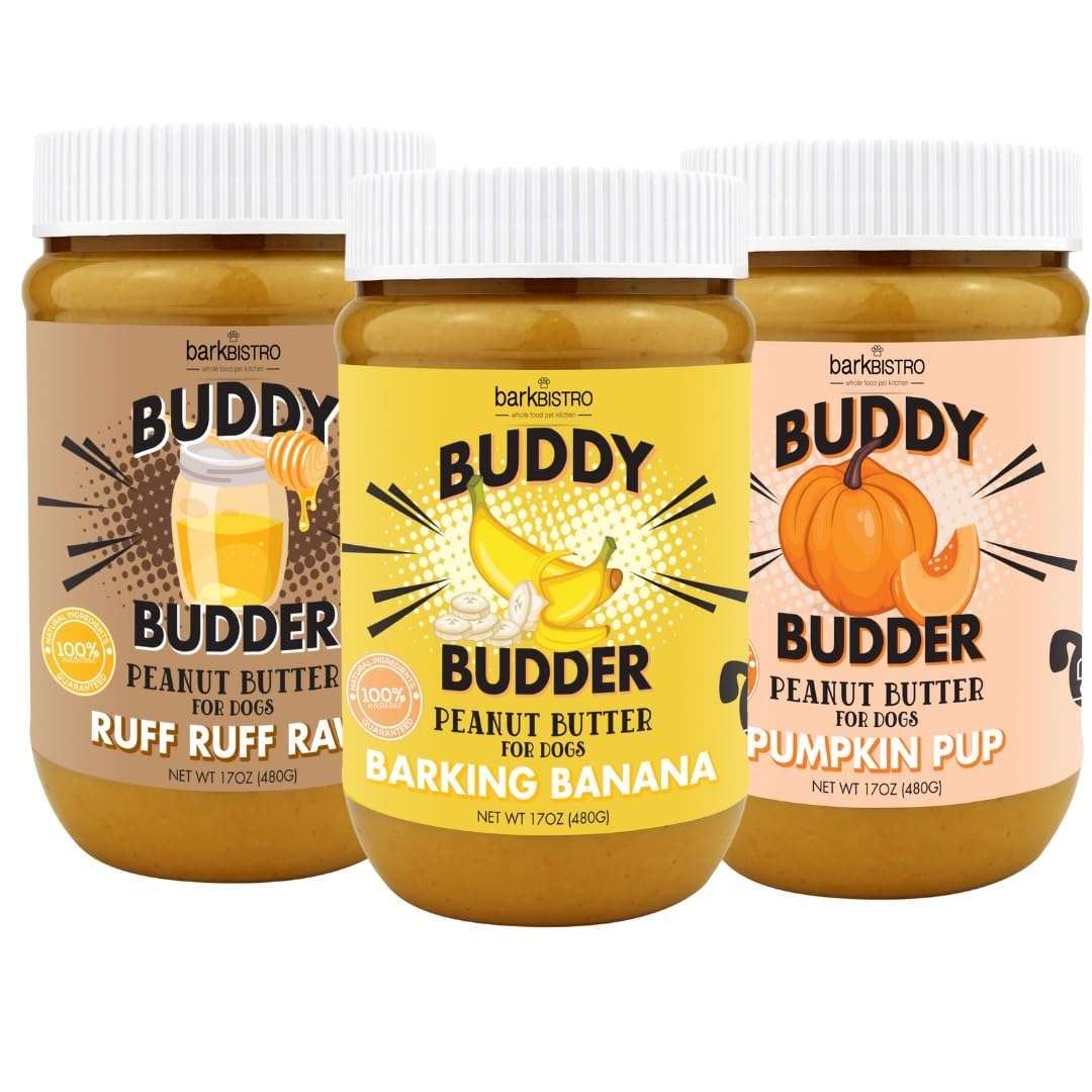 Pumpkin Pup + Ruff Ruff Raw + Barkin Banana Buddy BUDDER, 100% Natural Dog Peanut Butter, Healthy Dog Treats - Made in USA (Set of 3) 2