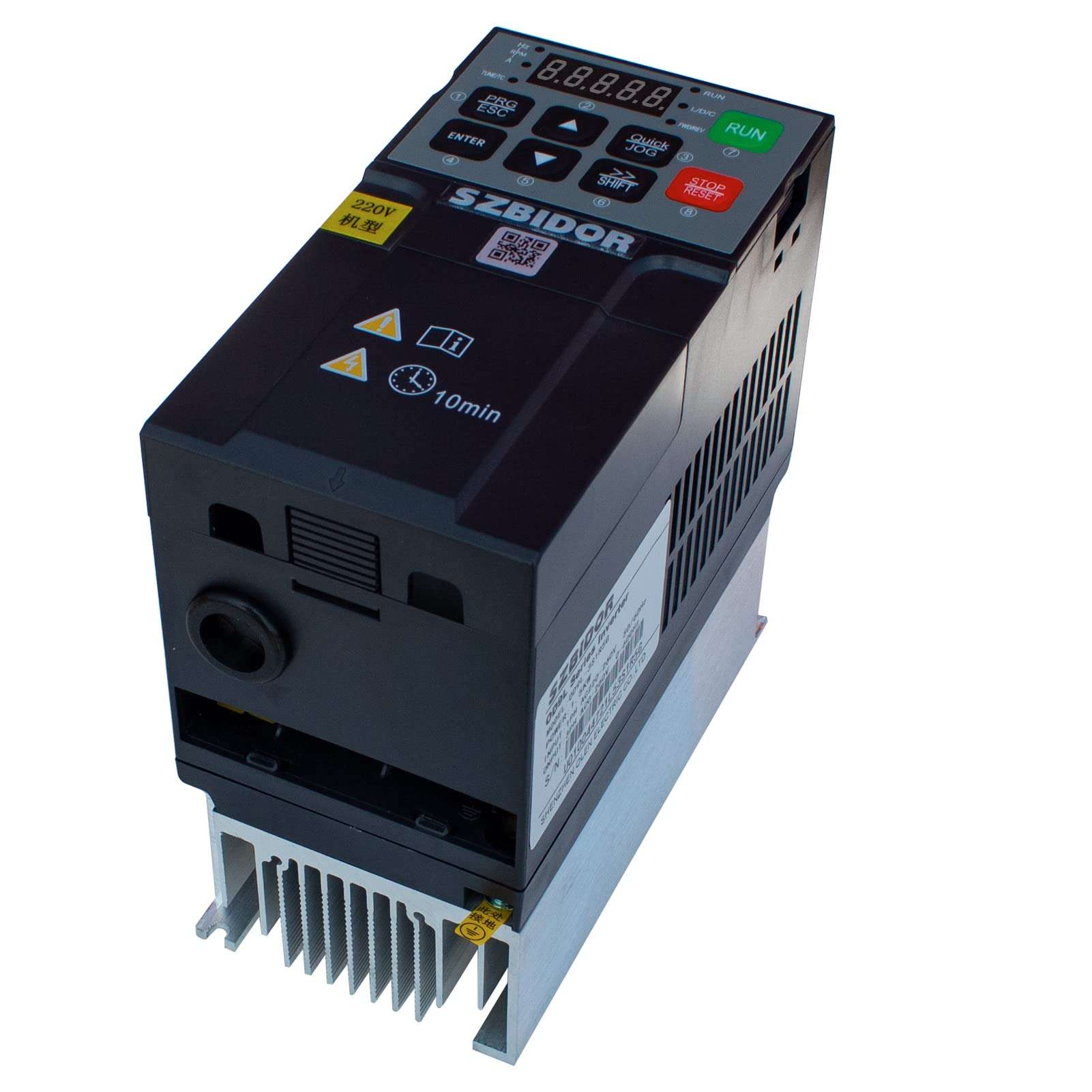 SZBIDOR Variable Frequency Drive: AC 220V/0.75KW 1HP 4A CNC VFD Single Phase to 3 Phase Converter for Spindle Motor Speed Control(Single Phase Input, 3 Phase Output) Black 4