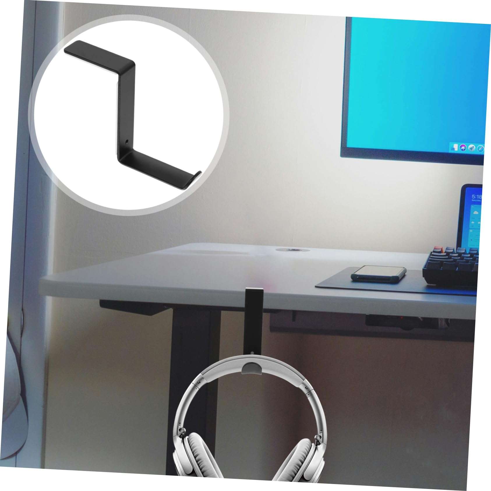 1pc Headphone Hook Headphone Holder Headset Shelf Rack Headphone Hanger Headphone Stand Headsets Stand Headphone Storage Hook Headset Holder Headphone Rack Headsets Holder 6