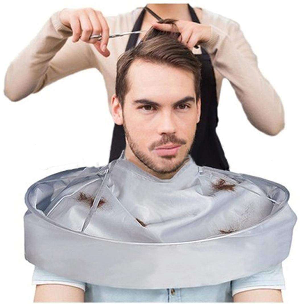 DOYKLI Hair Cutting Cape Umbrella Cloak Hairstylist & Hairdressing Kit Haircut Accessories for Beard Shaving Umbrella Cloth Waterproof Cape for Adult Women Men Kids_Gray 6