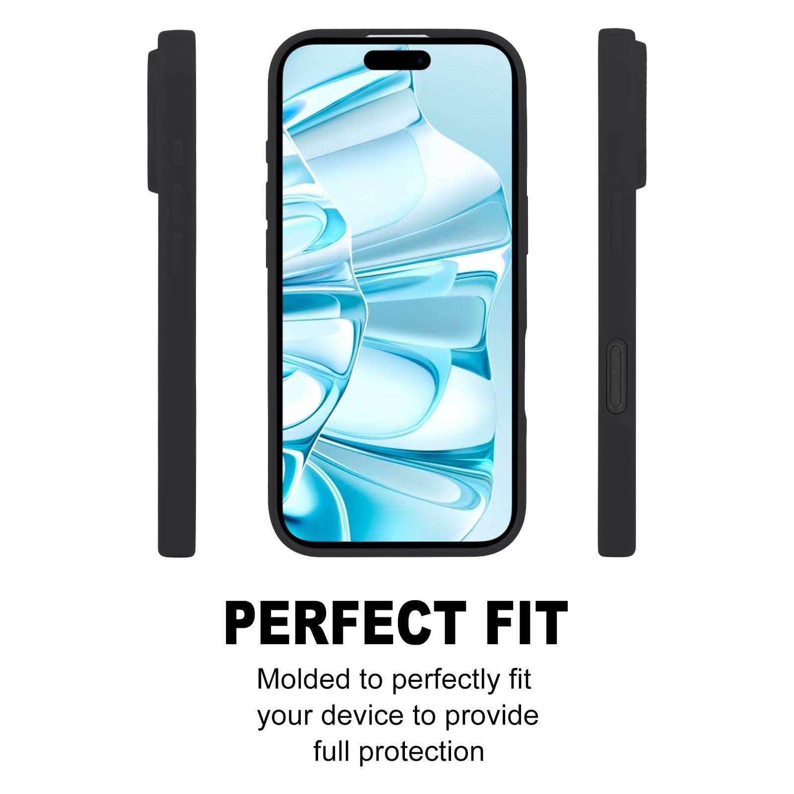 A Accessories kart Back Cover case compatable for [iPhone 16 Plus] Ultra-Thin Slim Fit Soft Silicon Back Cover Case Flexible TPU Matte Finish Coating Light Protective - Black 3