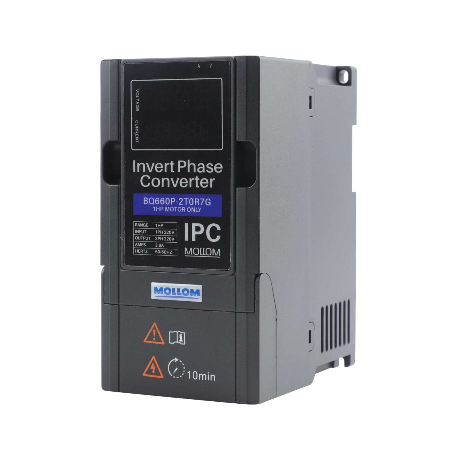 Mollom Single to 3 Phase Invert Phase Converter-4HP 3KW 13A 220V Input/Output IPC for 3PH Motor 1