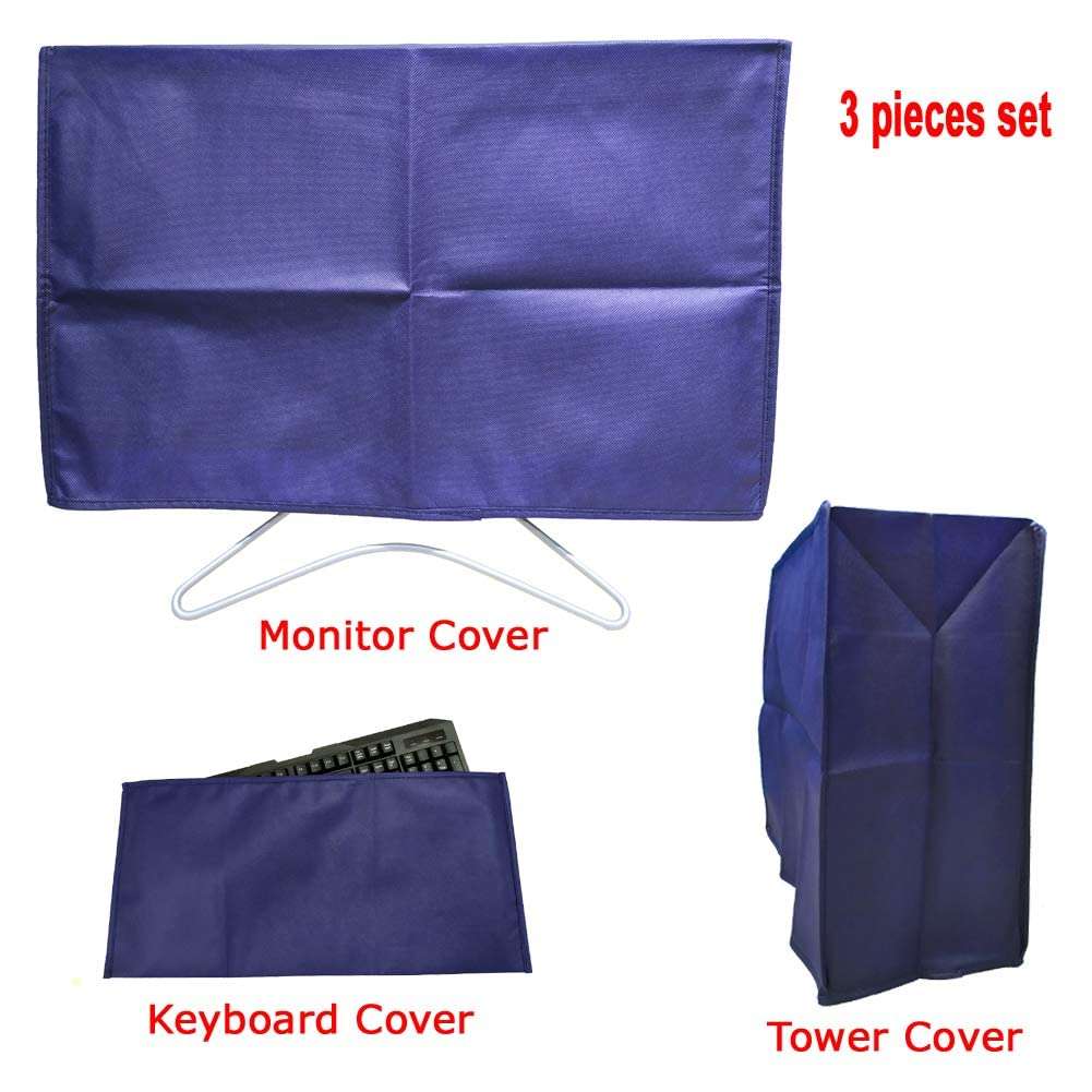GUTSAV SALES ® DESKTOP COVER FULL SET 23.5 INCH MONITER, KEYBOARD, CPU COVER 3 SET 4