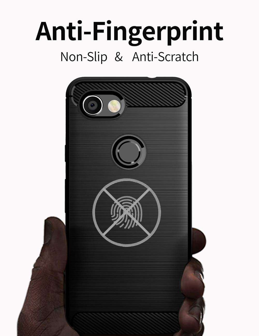 EGALO Google Pixel 3a XL Case,Slim Thin Soft Skin Silicone Flexible TPU Lightweight Shockproof Anti-Scratch Carbon Fiber Protective Cases Cover for Google Pixel 3a XL,Brushed Blue 5