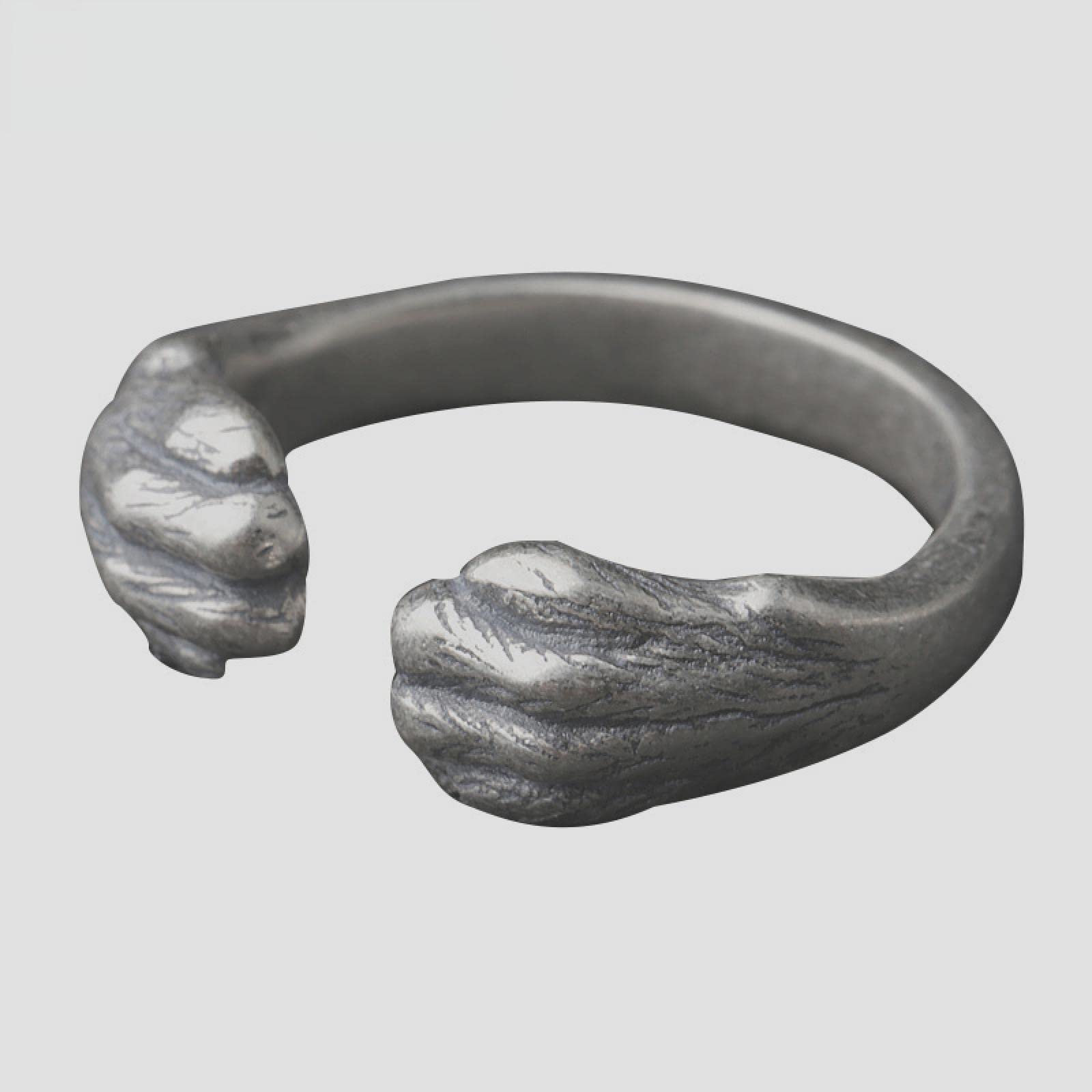 DELURA Adjustable ringss for Men and Women, Sterling Silver Cartoon Cute Cat Claw Rings 6