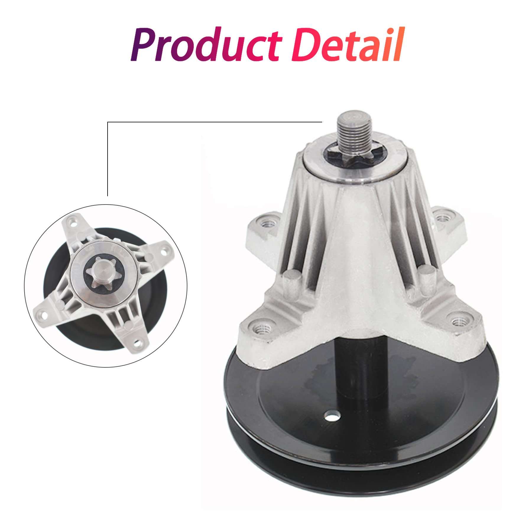 918-06991 2-Pack Spindle Assemblies W/Pulley Bolts Replacement for MTD 618-06991 T1000 T1200 T1400 T1800 LT4200 6