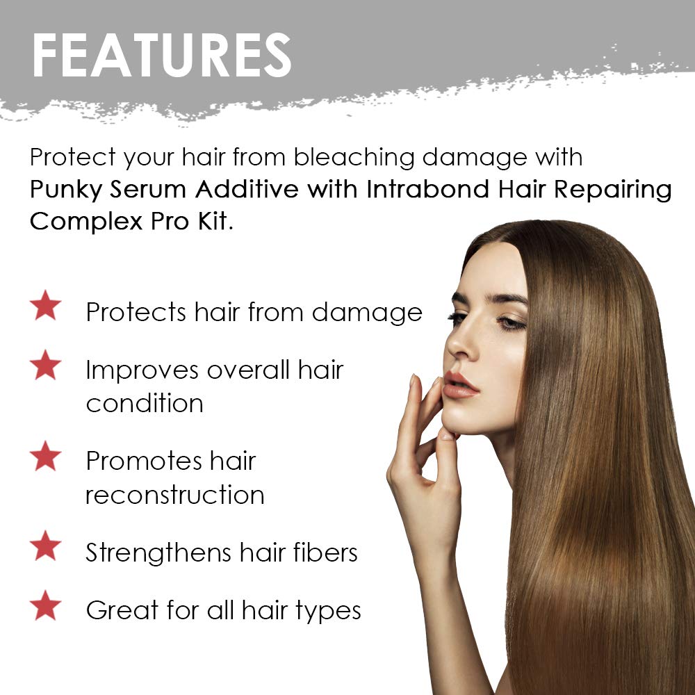 Punky Professional Kit Serum Additive with Intrabond Hair Repairing Complex, w/Free Detangler Brush & Comb, 6 Applications 5