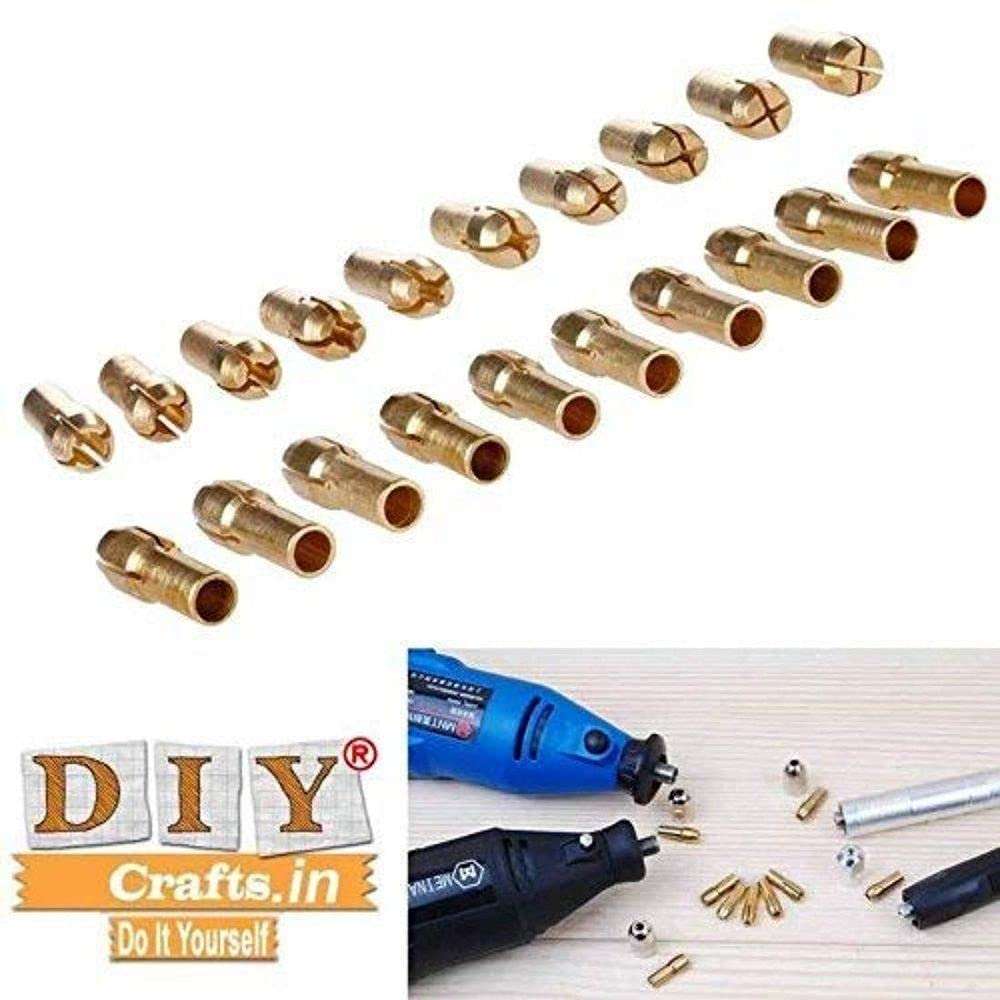 Diy Crafts 12600 10058 0.5-3.2mm Brass Drill Chuck Collet Bits 4.3mm Shank Rotary Tools, Multicolor, 10 Piece 3