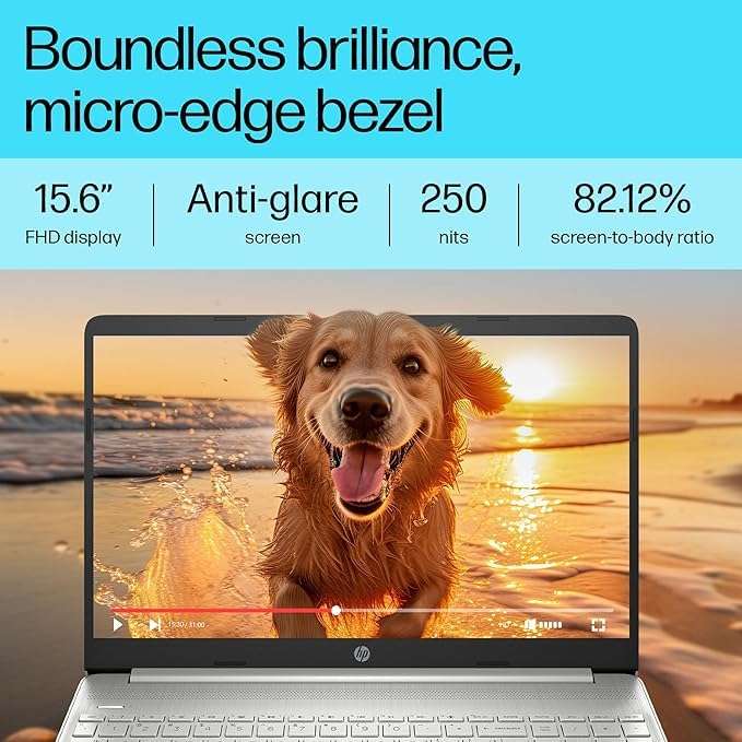 HP Laptop 15, 12th Gen Intel® Core™ i3-1215U,15.6-inch(39.6 cm),FHD,Anti-Glare,MSO,8GB DDR4 (3200MHz),512GB SSD,Dual Speakers,Windows 11,Natural Silver,1.69kg, 15s-fq5007TU 2