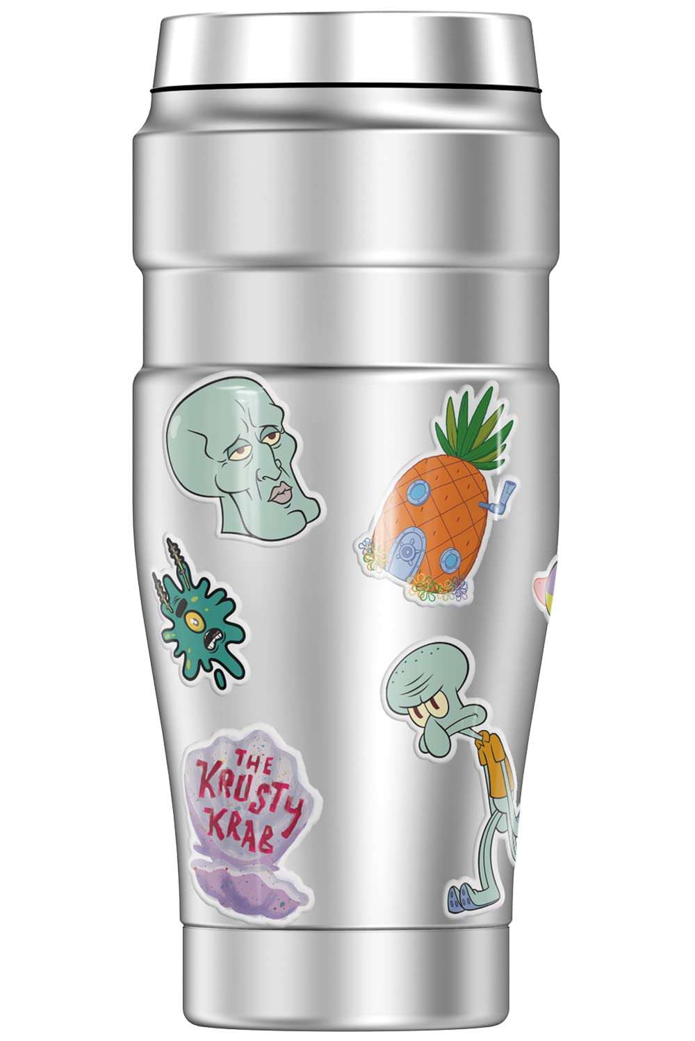 Spongebob OFFICIAL Spongebob And Friends Sticker Collage THERMOS STAINLESS KING Stainless Steel Travel Tumbler, Vacuum insulated & Double Wall, 16oz 3