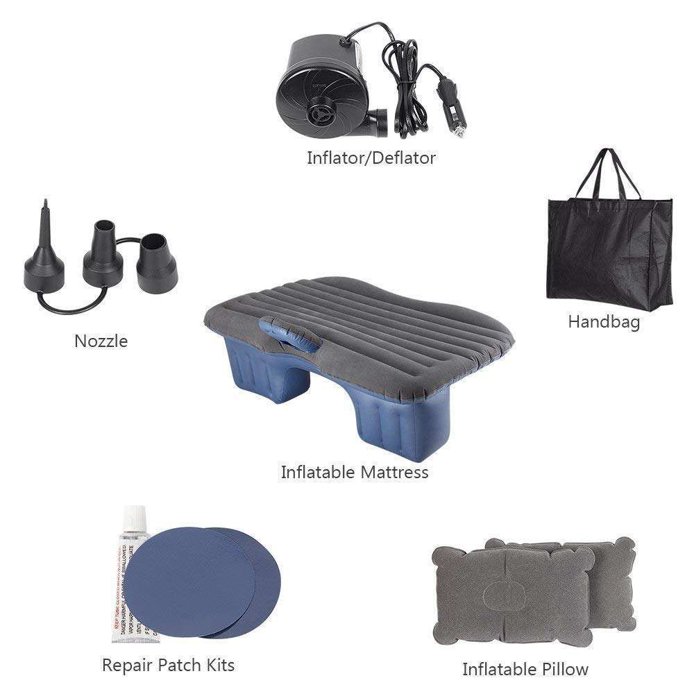 PETRICE Inflatable Car Bed Mattress with Two Air Pillows, Car Air Pump and Repair Kit 5
