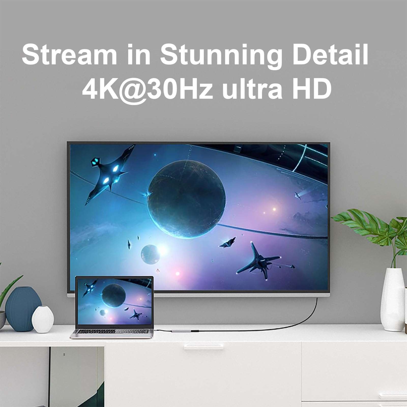 ROCKTAIL (6-in-1) USB C Hub, USB C Multi-Port Adapter, USB C to HDMI Hub Compatible for USB C Laptops and Other Type C Devices (4K HDMI USB3.0 100W PD SD/TF Card Reader) 6