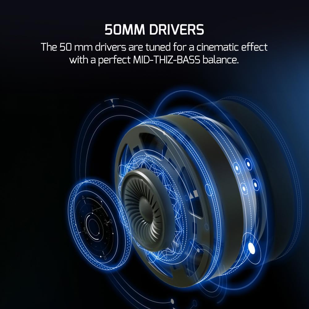 GAMEPOWER Medusa USB Gaming Headset - 7.1 Virtual Surround Sound, Wired Led Headphones with 50MM Drivers, Comfort Design, 360 Spatial Audio, Noise Cancelling Mic for PC, Laptop, Black 5