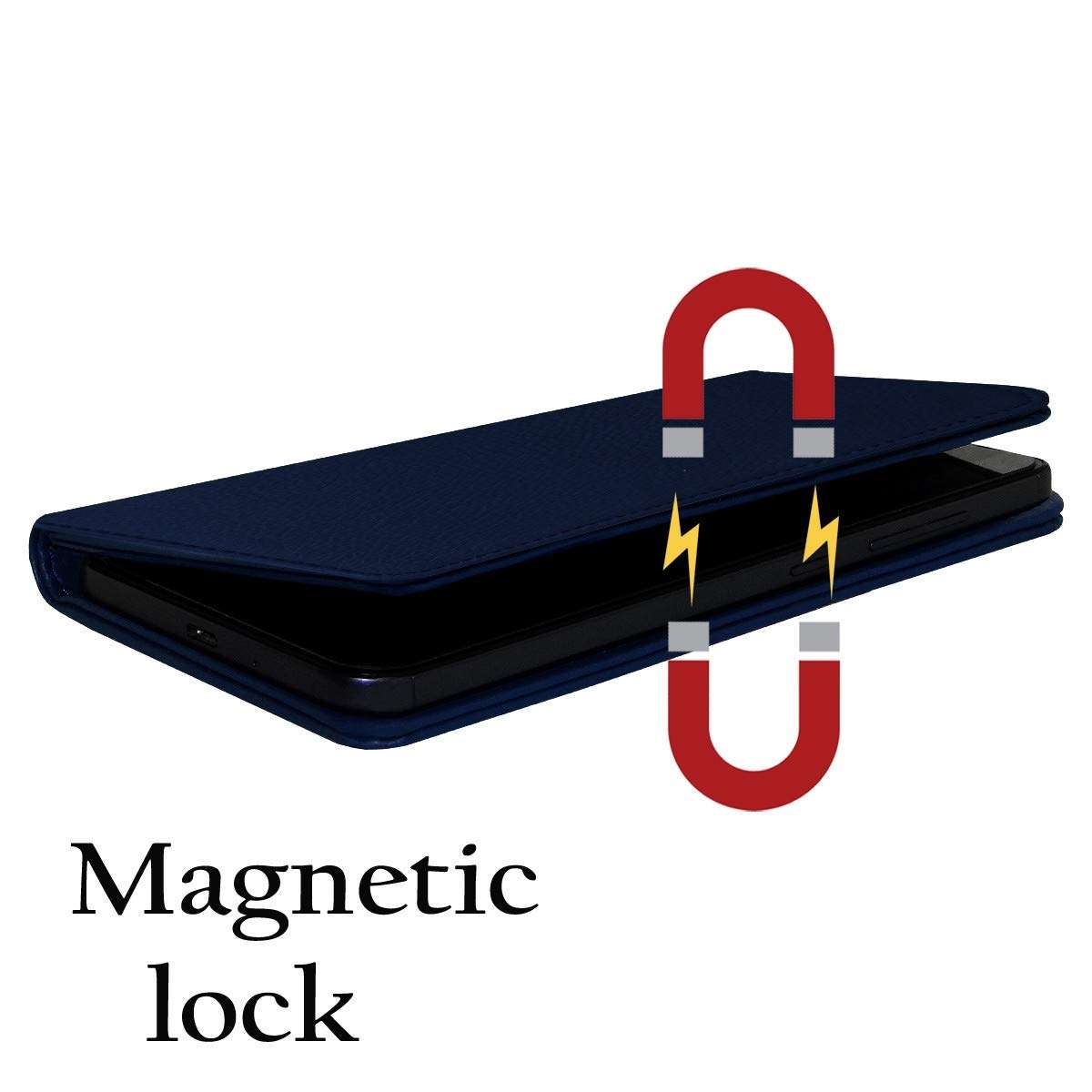 ACM Rich Leather Flip Wallet Front & Back Case Compatible with Mi Redmi Note 10 Pro Mobile Flap Magnetic Cover Blue 5