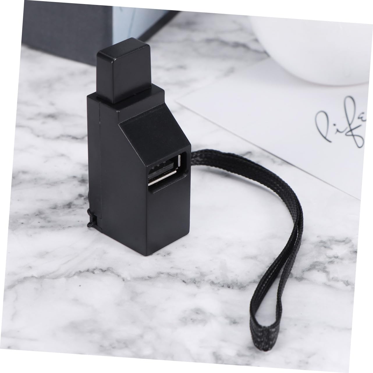 FONDOTIN Port Mini USB Hub Splitter Adapter for PC and Portable Hard Drives No Power Supply Required Compact Design Black 4