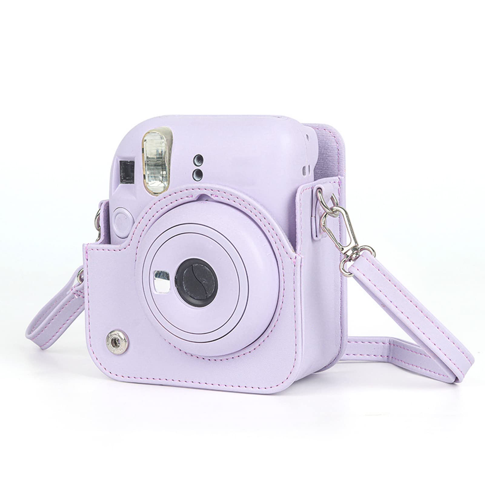 banapoy Instant Camera Case, Instax Mini 12 Camera Protective Case Bag With Adjustable Shoulder Strap, Portable PU Leather Camera Carrying Bag for Instax Mini 12 Camera (Iris Purple) 6