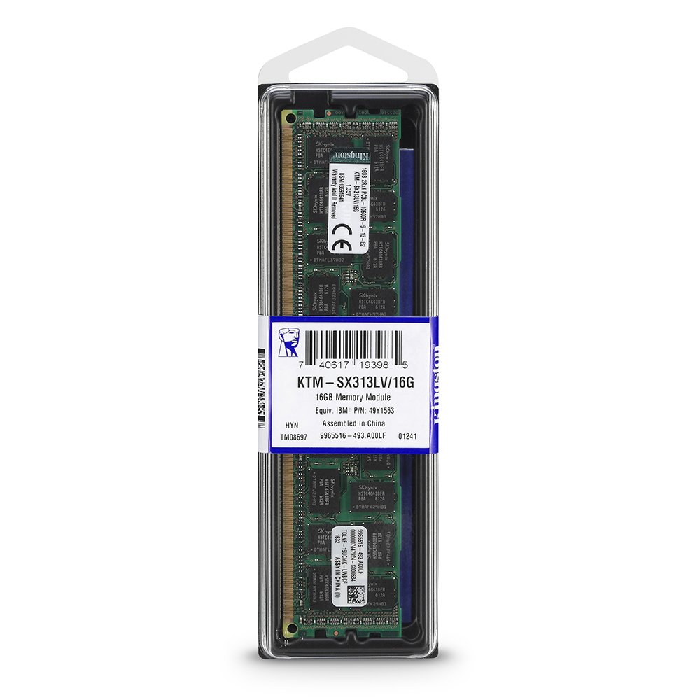 Kingston 16GB 1333MHz DDR3 PC3-10666 Reg ECC Low Voltage DIMM Memory for IBM Servers KTM-SX313LV/16G 4