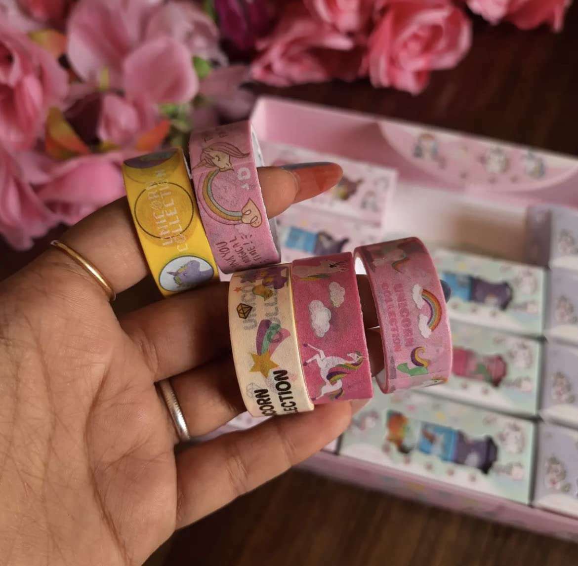 10 Piece Washi Tape roll (15mm * 3 Meter each) | Unicorn Tape,Unicorn Tape Cartoon Washi Decorative Tapes Adhesive Tape/Washi Tape Decorative Tapes for DIY Crafts Arts Scrapbooking Decorative tape 3