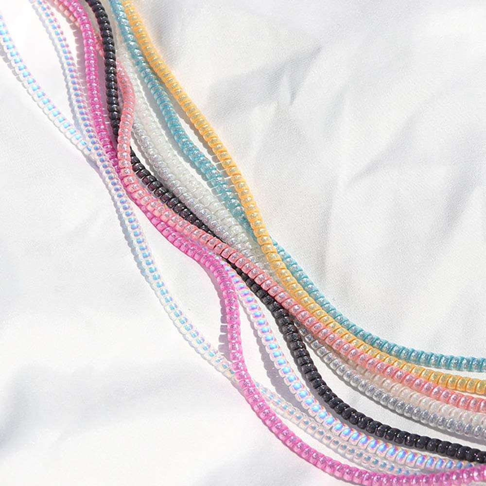 Cable Protector Animal Proof Wire Repair, Cord Protector for Pets Headphone Saver Spiral Cable Wrap Strain Relief, Cord Sleeve for Phone Cable USB Date Cable, 60 inches, 2 pcs, Silver-Pink-Blue 4