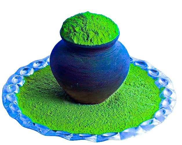 Shubh Herbal Holi Gulal Non-Toxic Perfumed Gulal, Skin Friendly, Natural Fragrance Handmade Holi Gulal Green Colour Pack of 1 (1 kg) Holi Special Eco Friendly Colour 4