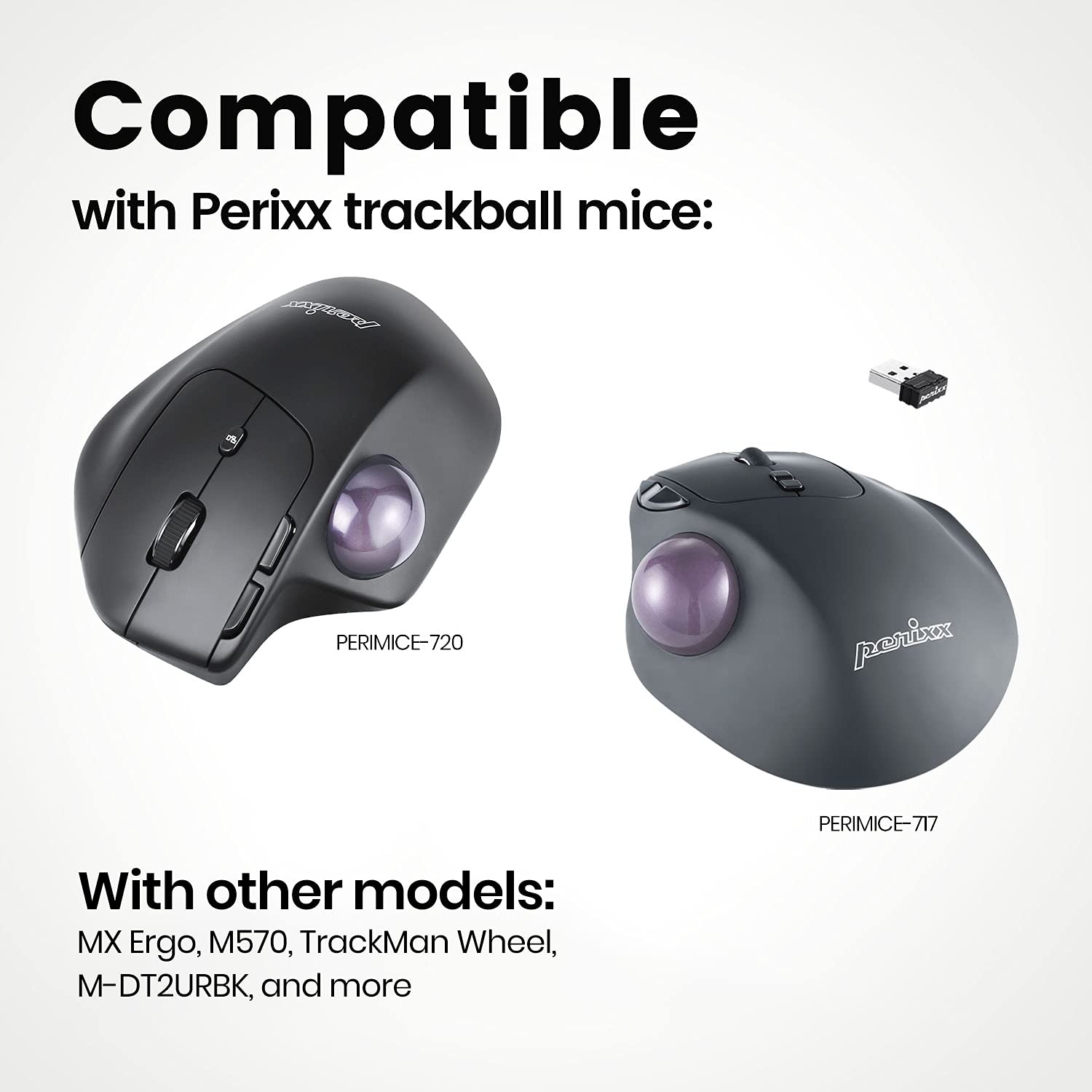 Perixx PERIPRO-303 GLV Small Trackball, 1.34 Inches Replacement Ball for PERIMICE and M570, Glossy Lavender 4