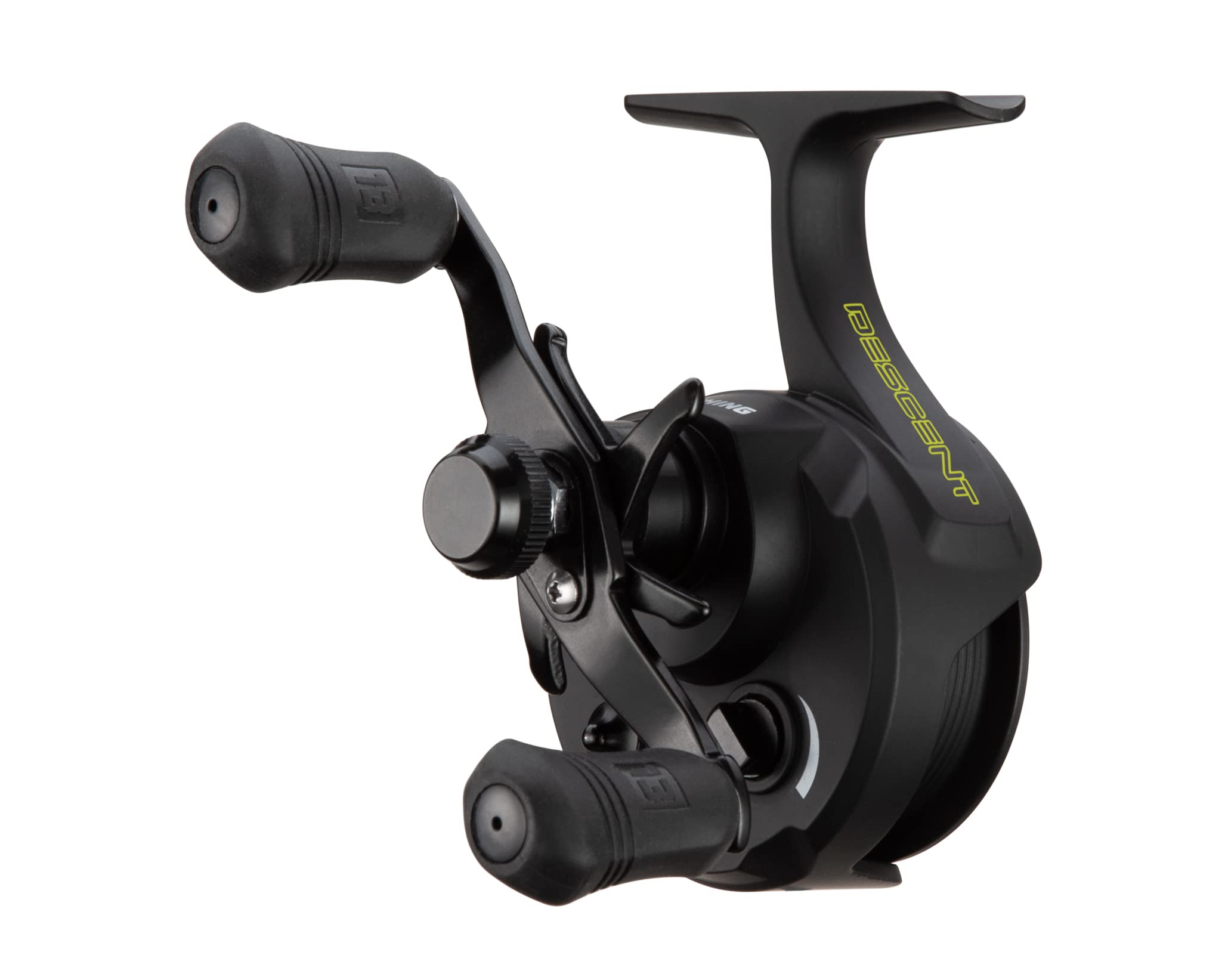13 FISHING - Descent - Inline Ice Fishing Reel - 2.7:1 Gear Ratio - Left Hand Retrieve (Gen 2) - D2-2.7-LH, Black 3