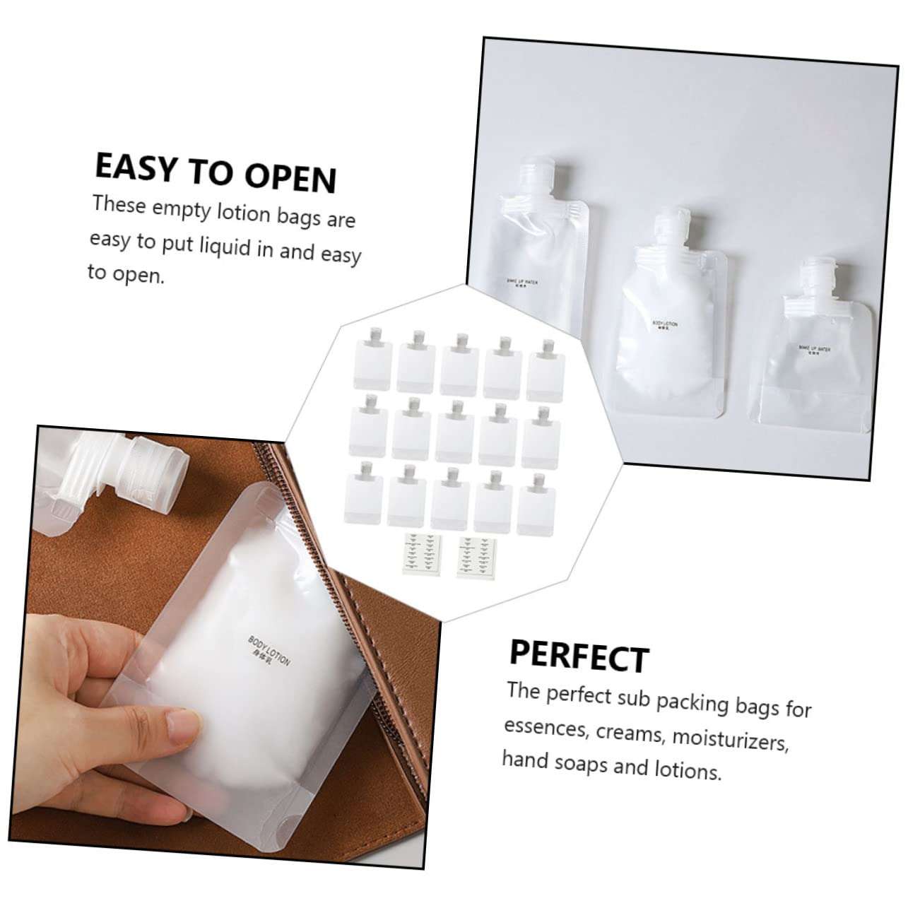 SOESFOUFU 1 Set Travel Bag Travel Containers for Toiletries Toiletry Pouch for Travel Portable Liquids Bottle Travel Toiletries Containers Travel Makeup Bags for Women Clear Gel The Pet 6