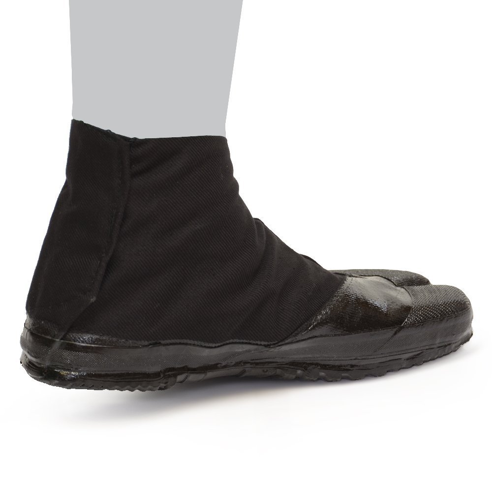 Marugo Jitsuyou All Black Japanese Tabi Shoes Black with 3 Clips 3
