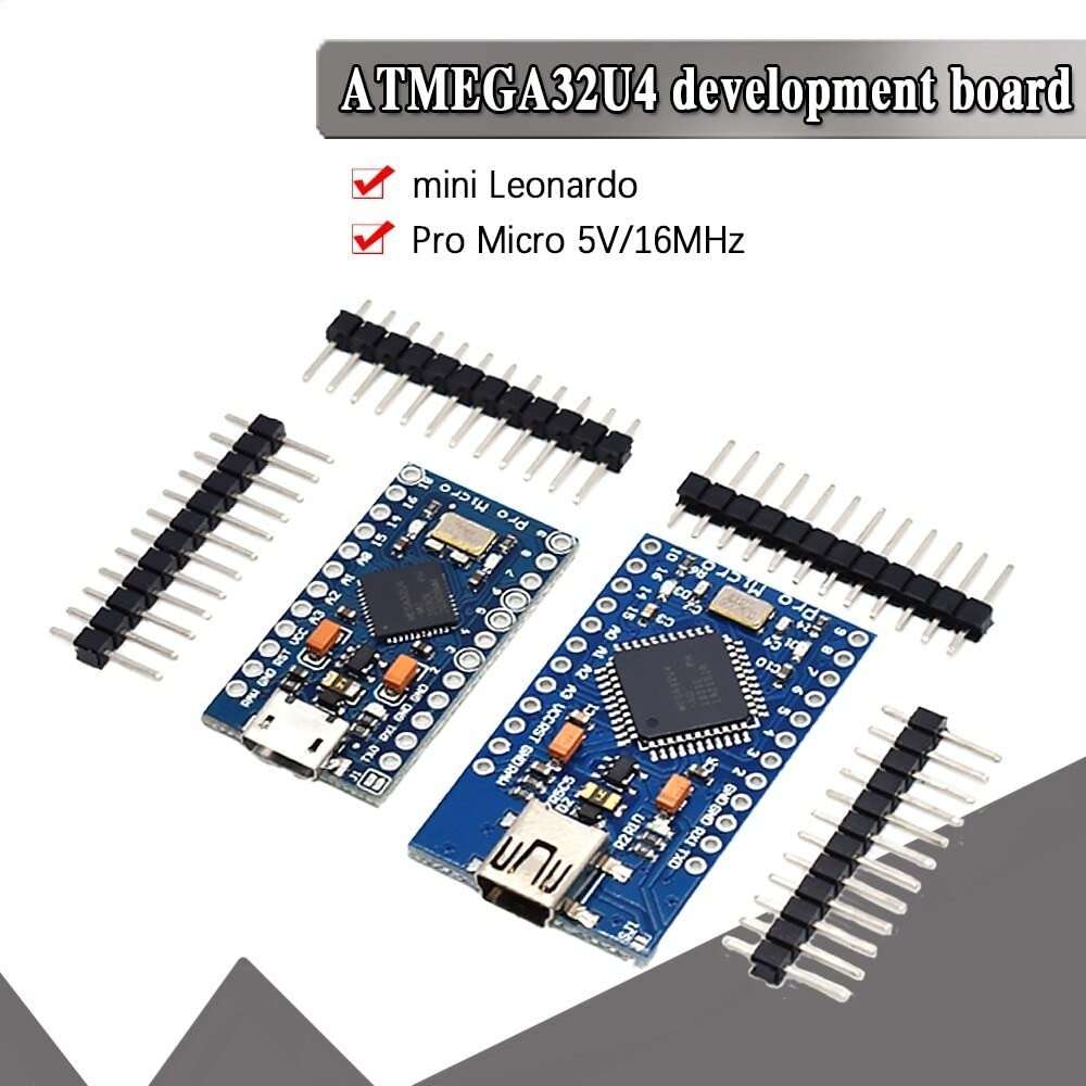 VITechV Pro Micro ATmega32U4 5V 16MHz Replace ATmega328 for arduino Pro Mini with 2 Row Pin Header for Leonardo USB Interface 3
