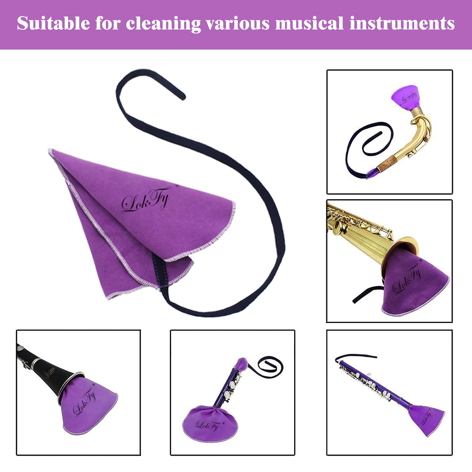 Cleaning Cloth for Inside Tube Suitable for Clarinet Piccolo Flute Sax Saxophone 3