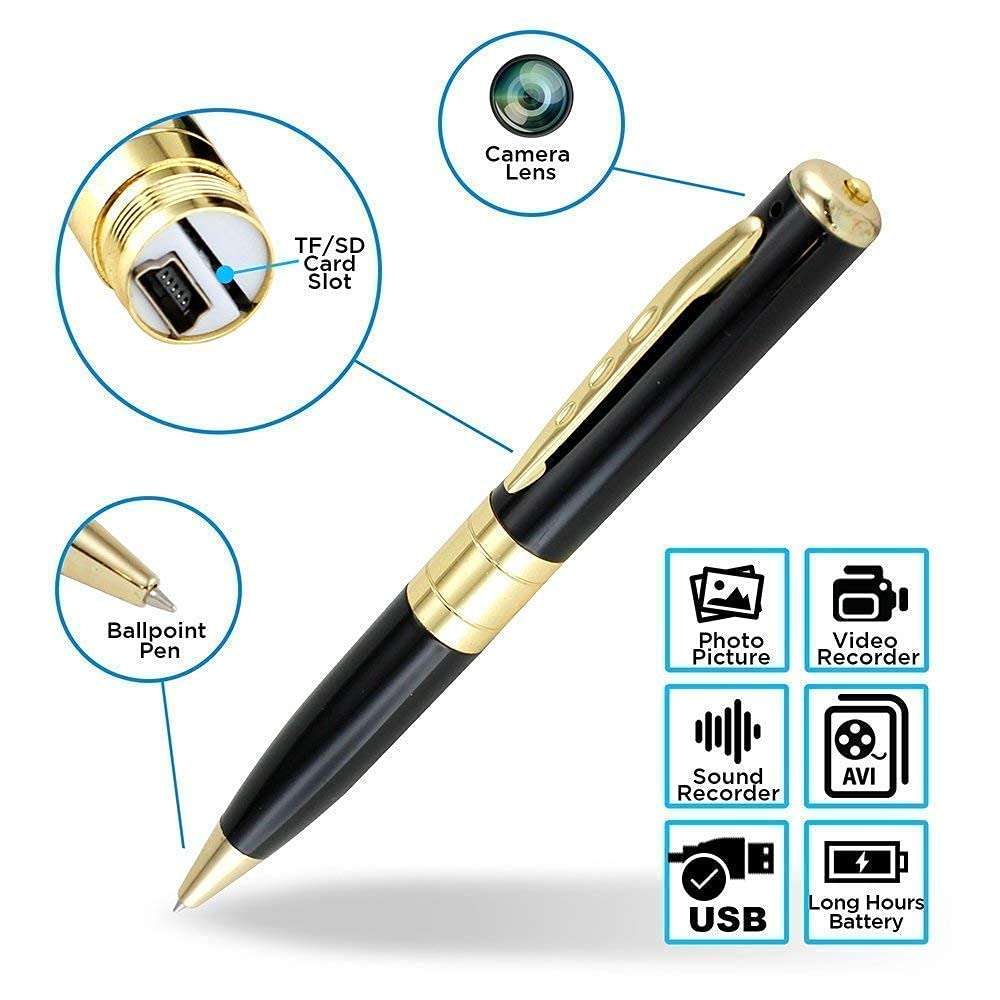 Mini Pen Camera SPY Pen Camera Spy Hidden Camera Pen Dvr Business Portable Recorder Sivler for Car,Office,Room Indoor and Outdoor, Home Security Camera -4 6
