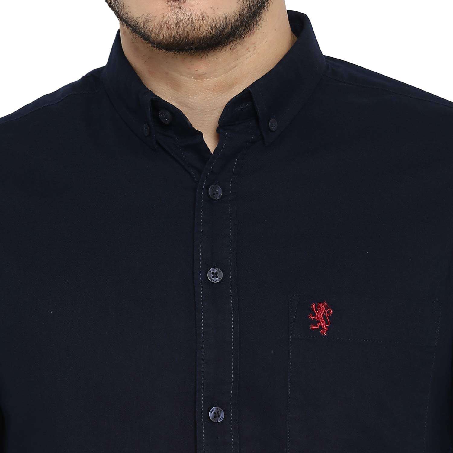 Red Tape Men's Solid Regular fit Casual Shirt (RSF9364A_Navy_S 6