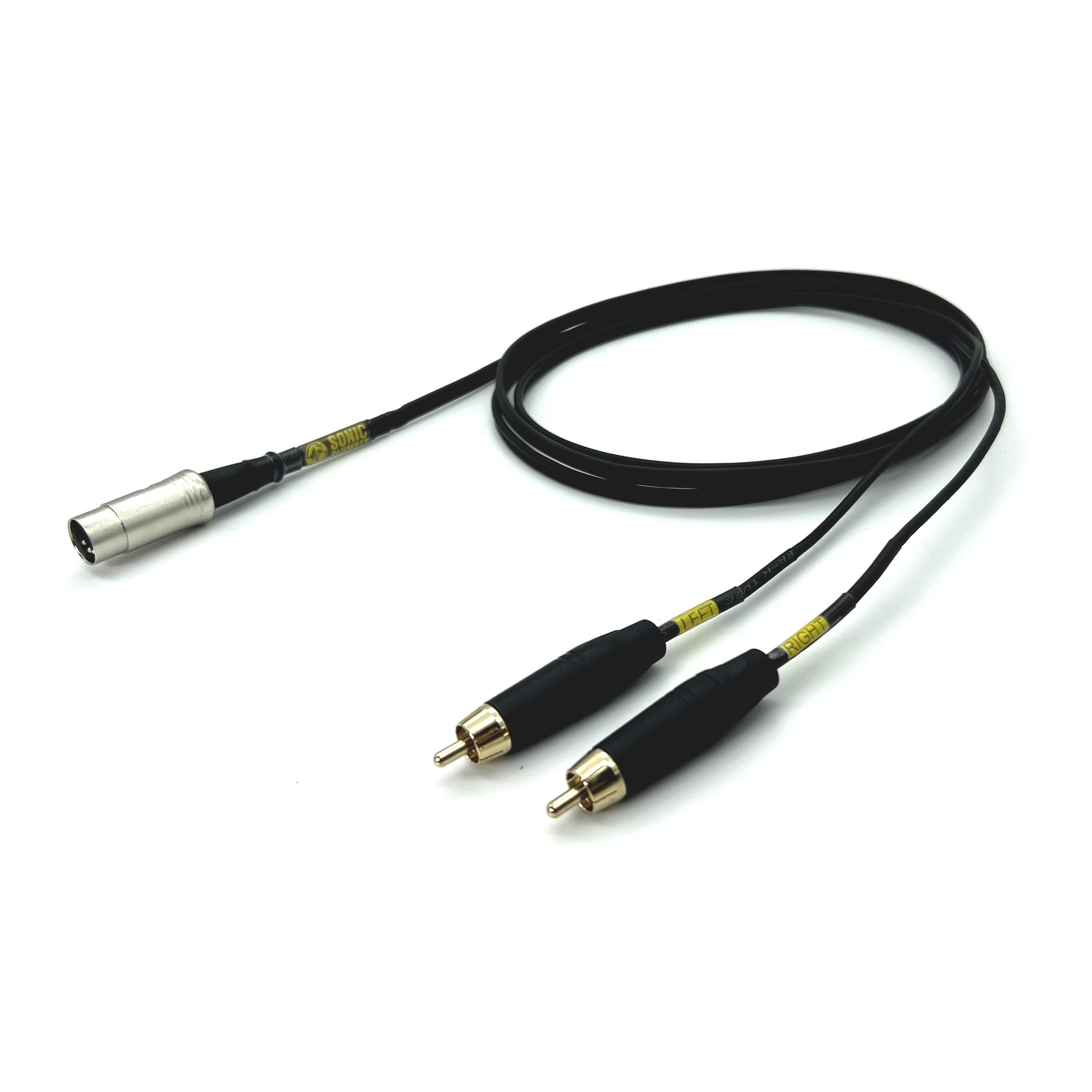 Sonic Plumber Twin RCA Male to 5-pin DIN Cable for Bang & Olufsen/NAIM/QUAD stereo systems (5m / 16.4ft)