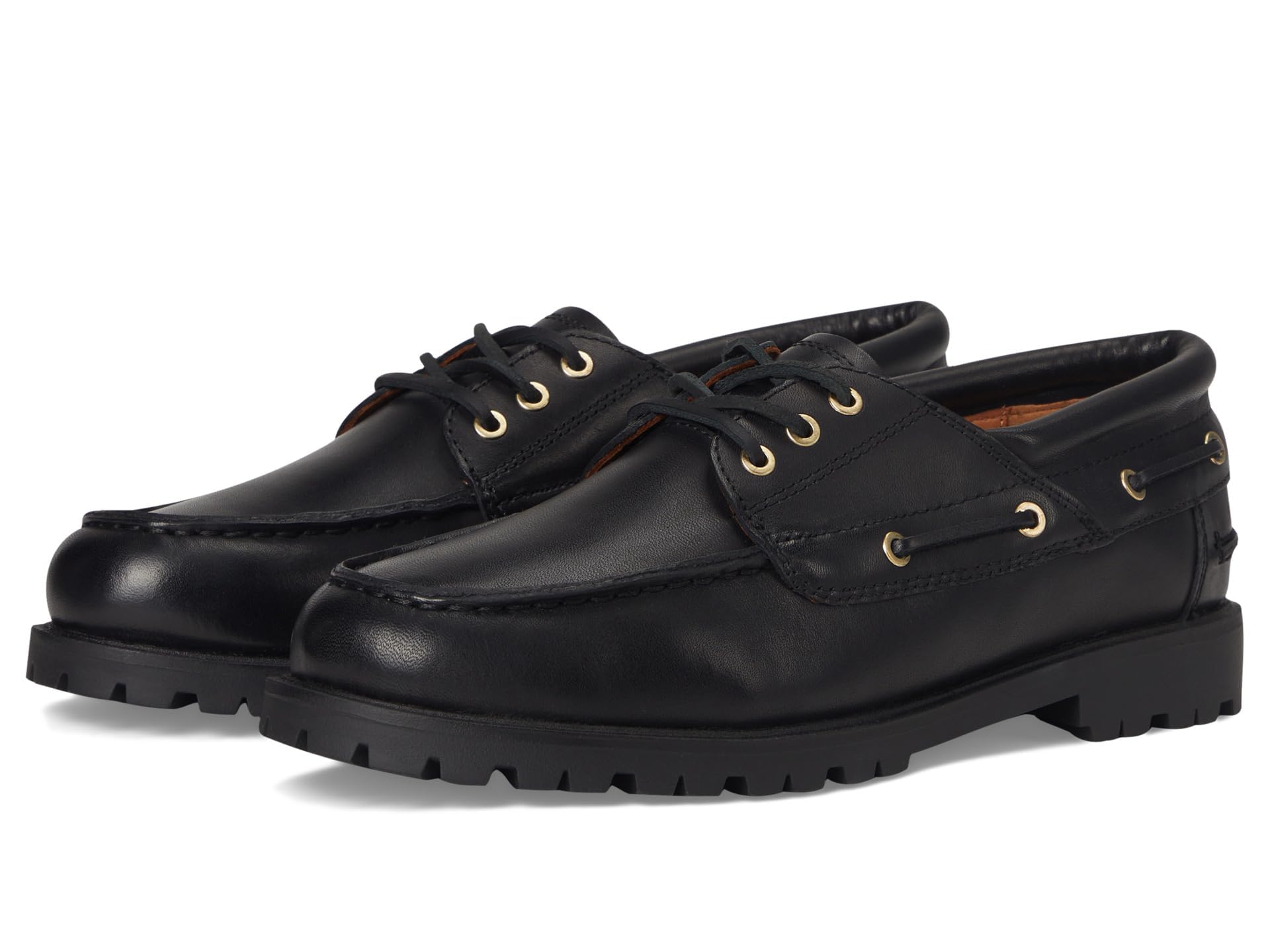 Vagaband Shoemakers Women's Joslyn Leather Boat Shoes, Black, 6
