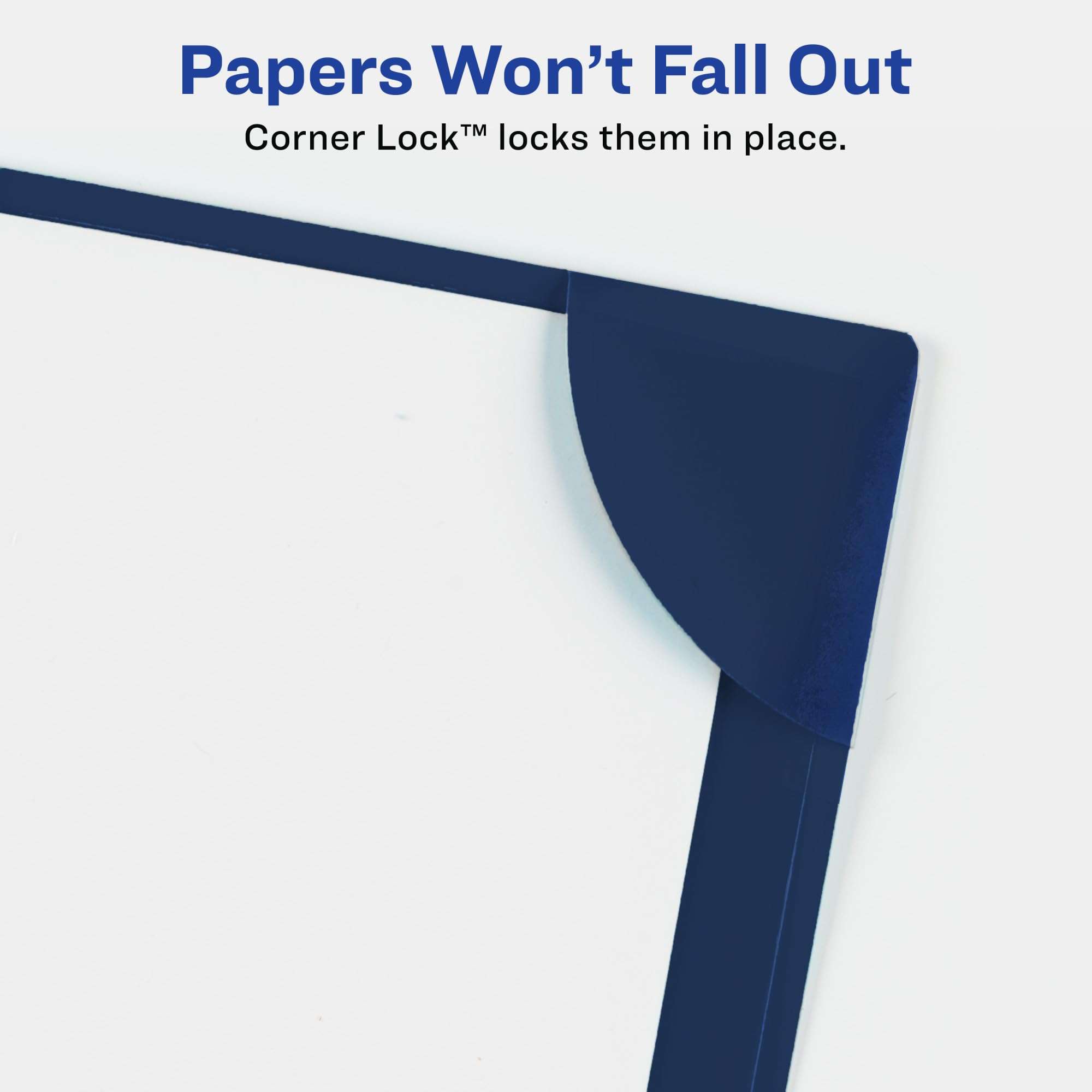 Avery Corner Lock Binder Pockets for 3 Ring Binders, Navy Blue with Clear Front, for 8.5" x 11" Documents, Acid-Free and Archival-Safe, Binder Folders (24-Pack of 47838) 3